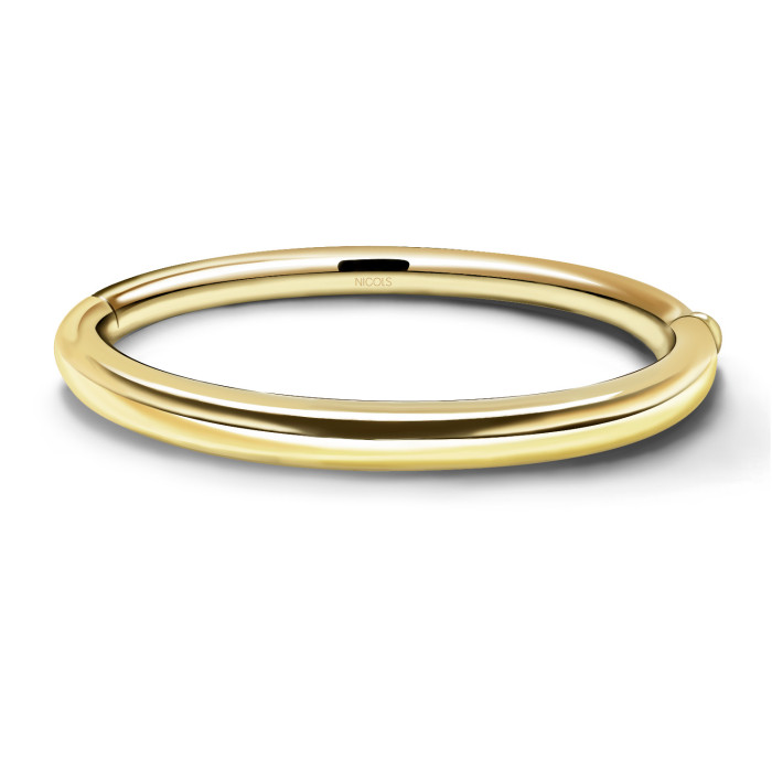 Armbånd Guldrør Halvrund 18K 6mm