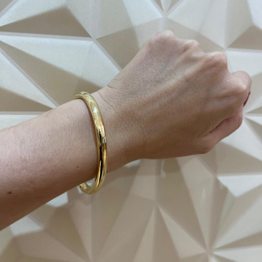 Armbånd Guldrør Halvrund 18K 6mm 2