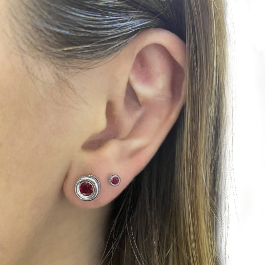 Pendientes de Rubies Linda Oro Blanco 99922900023 2