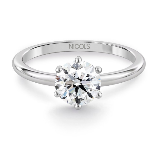 Anillo compromiso oro blanco Charlotte  0,10 a 0,70 quilates