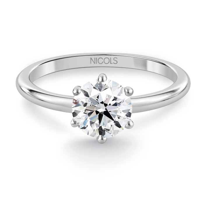 Anillo compromiso oro blanco Charlotte  0,10 a 0,70 quilates