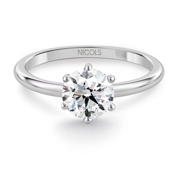 Prsten solitér diamant Charlotte 0,10 až 0,70 Ct bílé zlato 18K