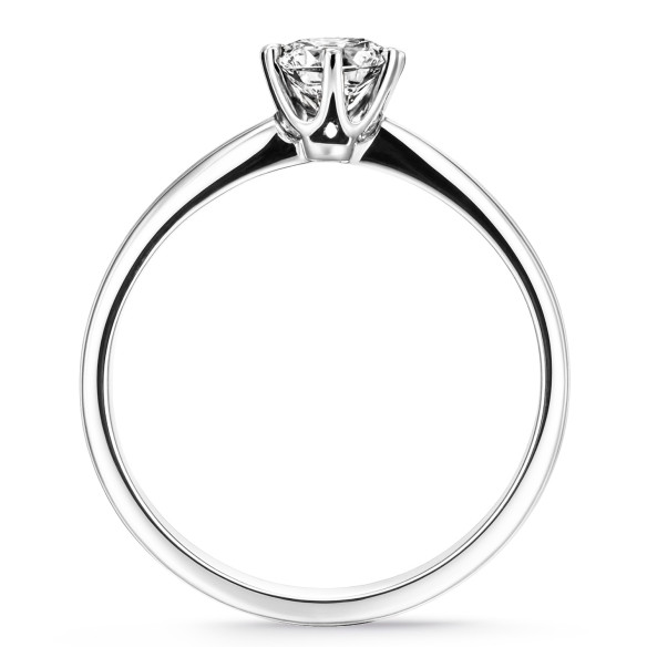 Pierścionek Charlotte z białego złota z diamentem 0,10 do 0,70 Ct