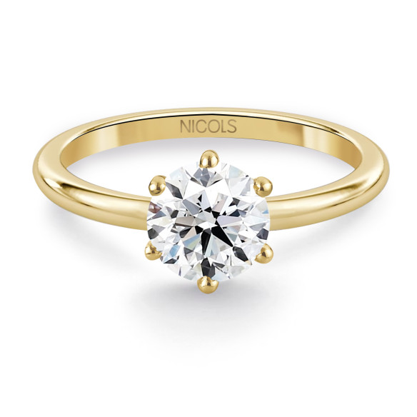 Diamantring 0,10 til 0,70 ct i gult gull Charlotte