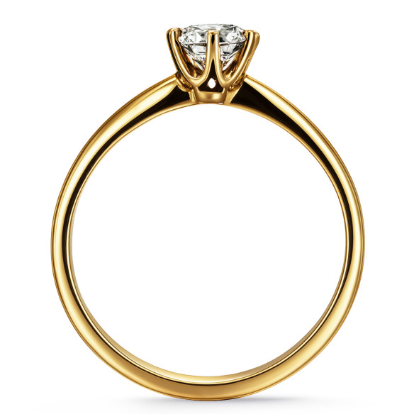Diamantring 0,10 til 0,70 ct i gult gull Charlotte