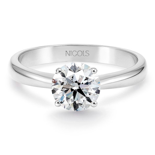 Compromisso de anel FRIDAY ouro branco (18kt) com diamante