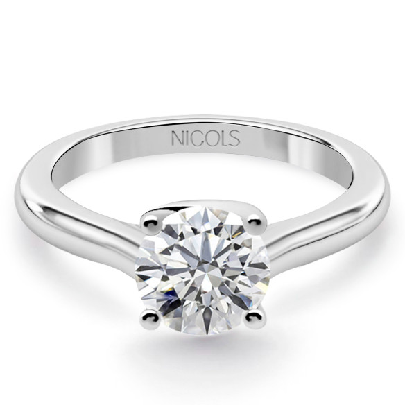 Megan solitaire diamond ring, 0.10 to 0.70 carats, white gold
