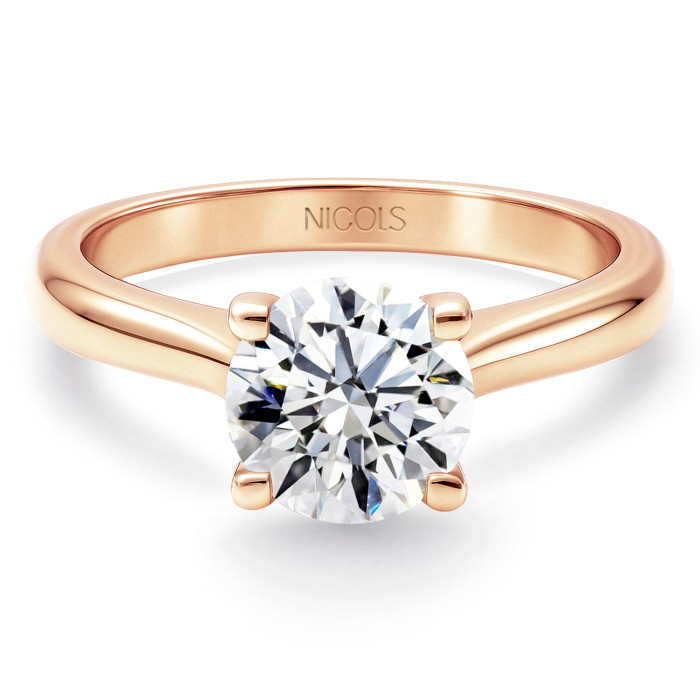 Nancy solitaire diamant ring 0,10 til 0,70 carat i 18K rosaguld