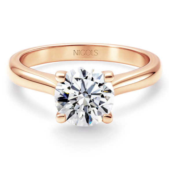 Nancy solitaire diamant ring 0,10 til 0,70 carat i 18K rosaguld