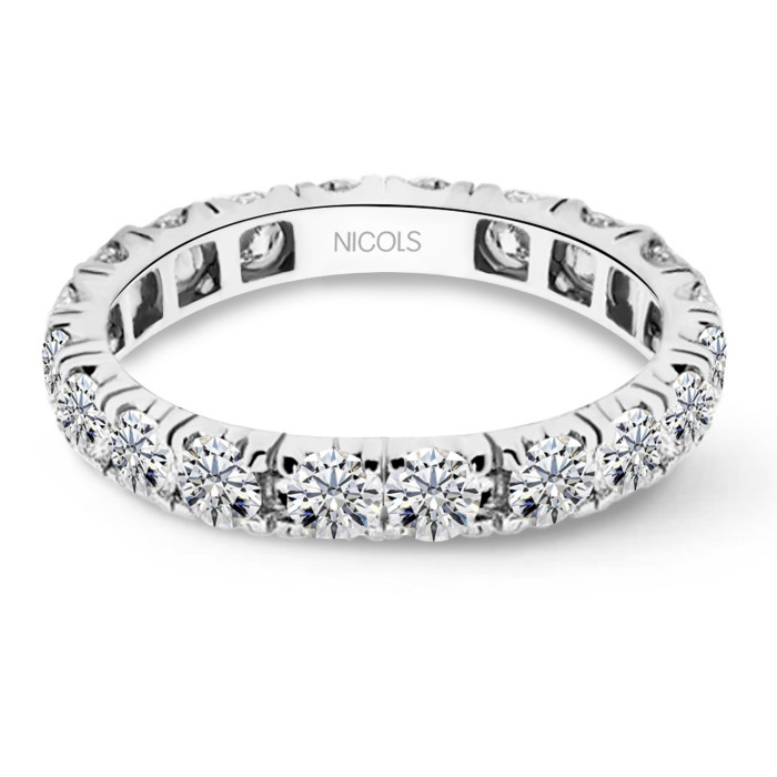Eternity Diamantring 1,8 til 2,1 Karat Hvitt Gull