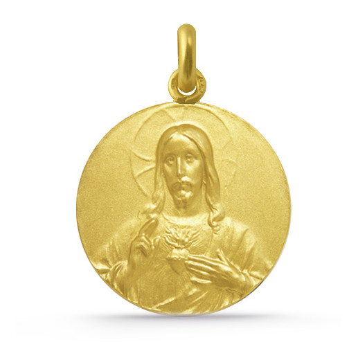 Medalla Cristo Sagrado Corazón de Jesús Oro 18kt 04516500052