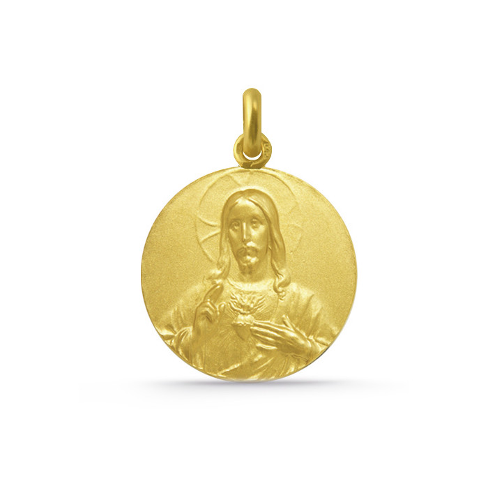 Medalla Cristo Sagrado Corazón de Jesús 18K Guld