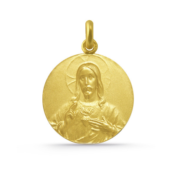 Medalla Cristo Sagrado Corazón de Jesús Oro 18k 04516500052