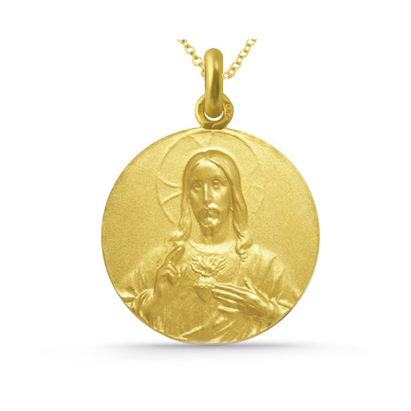 Medalla Cristo Sagrado Corazón de Jesús Oro 18k 04516500052