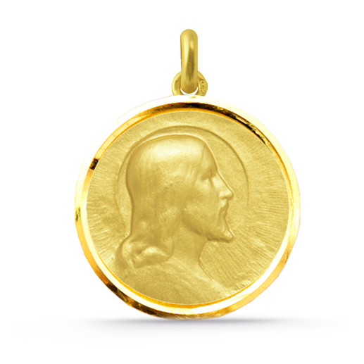 Medalla Cristo Salvador Gull 18K Bisel