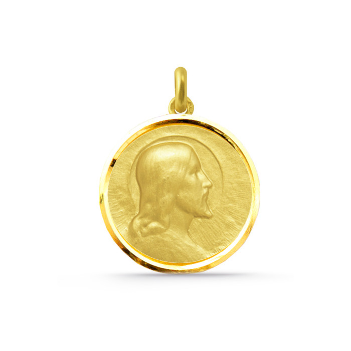 Medalla Cristo Salvador Gull 18K Bisel