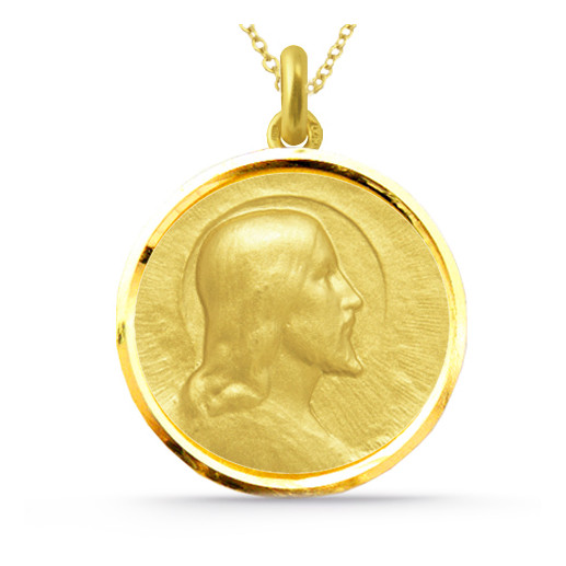 Medalla Cristo Salvador Oro 18kt Bisel 04516530052 2