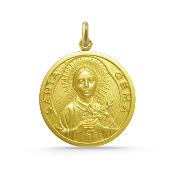 Medalla Santa Gema Oro 18K