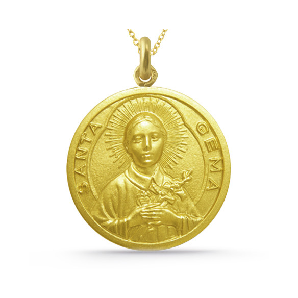 Medalla Santa Gema Oro 18K