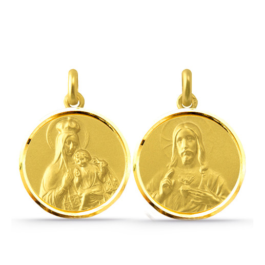 Scapular Virgin of Carmen and Sacred Heart 18k Bezel 04518010052