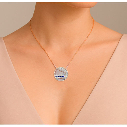 Rose Gold Rising Sun Pendant 14711220041 2