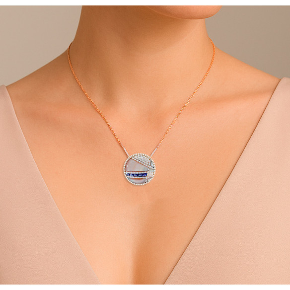 Rose Gold Rising Sun Pendant 14711220041