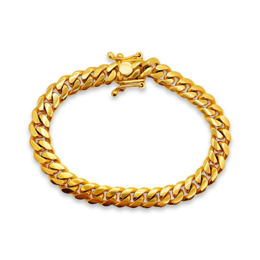 Cuban Link Bracelet 18cm Solid Yellow Gold 18Kt 7mm 99933030835