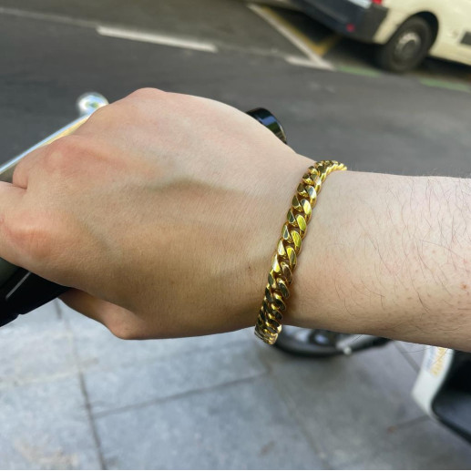 Pulsera Cubana 18cm Oro Amarillo Maciza 18Kt 7mm 9933030735 2