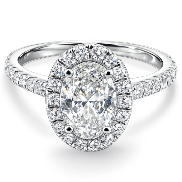 Anillo Solitario Diamante Oval 1.00 ct Oro Blanco Seline 99930536711