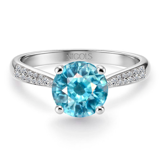 Goldring und Blauer Zircon NICOLE SOLITAR 1.50 99928928118