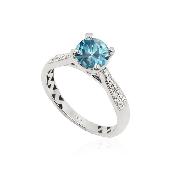 Anello Oro e Zirconi Blu SOLITARIO NICOLE 1.50 99928928118